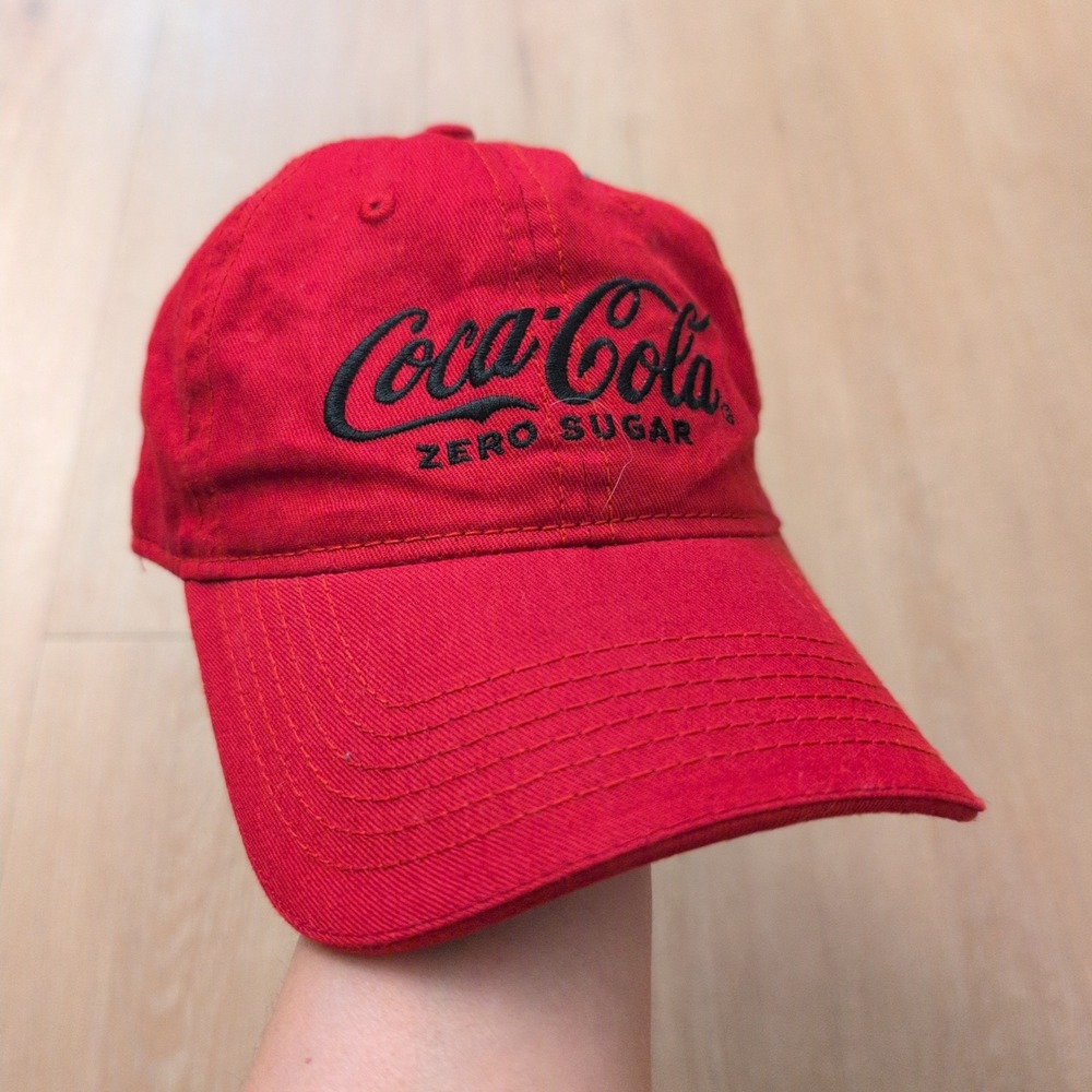 Coca-Cola Zero Sugar Red Baseball Cap Adjustable Embroidered Dad Hat